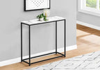 Table de salon moderne de 31,5 po – Aspect marbre avec cadre en métal noir