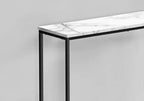 Table de salon moderne de 31,5 po – Aspect marbre avec cadre en métal noir