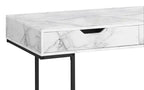 Bureau de 47,25 po avec 2 tiroirs - Fini marbre blanc