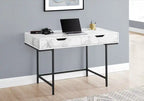 Bureau de 47,25 po avec 2 tiroirs - Fini marbre blanc