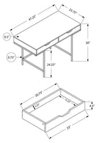 Bureau de 47,25 po avec 2 tiroirs - Fini marbre blanc