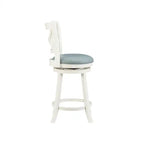 Tabouret de comptoir en similicuir - crème et bleu