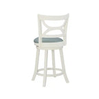 Tabouret de comptoir en similicuir - crème et bleu