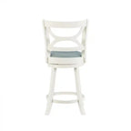 Tabouret de comptoir en similicuir - crème et bleu