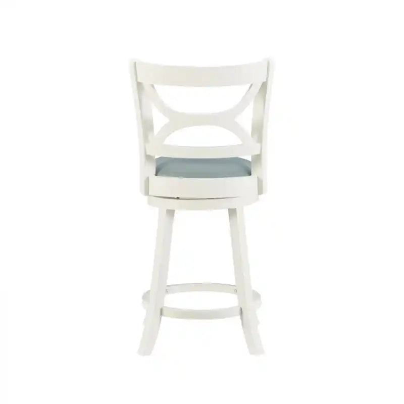 Tabouret de comptoir en similicuir - crème et bleu