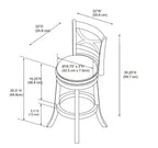 Tabouret de comptoir en similicuir - crème et bleu