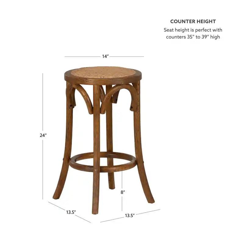 Tabouret de comptoir en rotin sans dossier