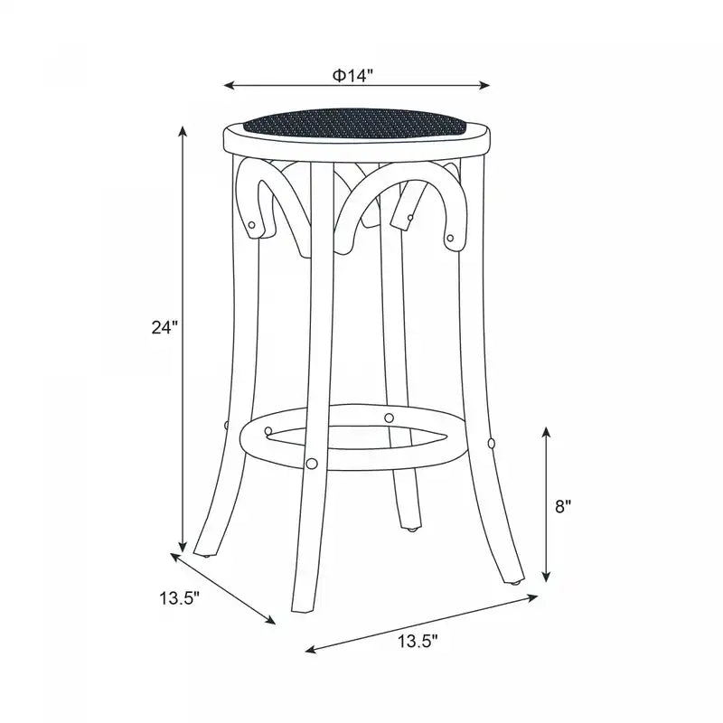 Tabouret de comptoir en rotin sans dossier