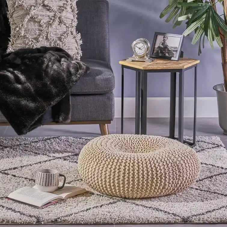 Pouf rembourré, 100 % coton