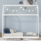 Lit cabane en bois massif, design facile à nettoyer, avec cadre de toit, taille double