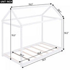 Lit cabane en bois massif, design facile à nettoyer, avec cadre de toit, taille double