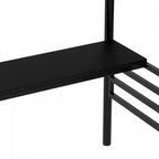 Lit mezzanine double Cherry en métal, peu encombrant, avec bureau et lumière LED