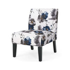 Fauteuil d'appoint en tissu aspect lin avec pieds en hévéa - Bleu, multicolore - Lot de 2