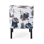 Fauteuil d'appoint en tissu aspect lin avec pieds en hévéa - Bleu, multicolore - Lot de 2