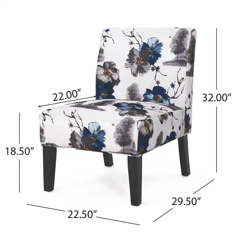 Fauteuil d'appoint en tissu aspect lin avec pieds en hévéa - Bleu, multicolore - Lot de 2
