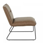 Chaise d'appoint industrielle en similicuir