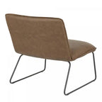 Chaise d'appoint industrielle en similicuir