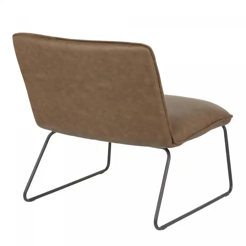 Chaise d'appoint industrielle en similicuir