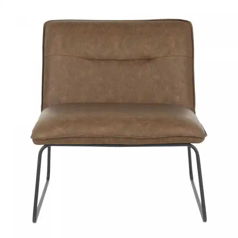 Chaise d'appoint industrielle en similicuir