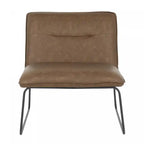 Chaise d'appoint industrielle en similicuir