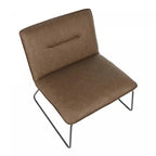 Chaise d'appoint industrielle en similicuir