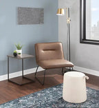 Chaise d'appoint industrielle en similicuir