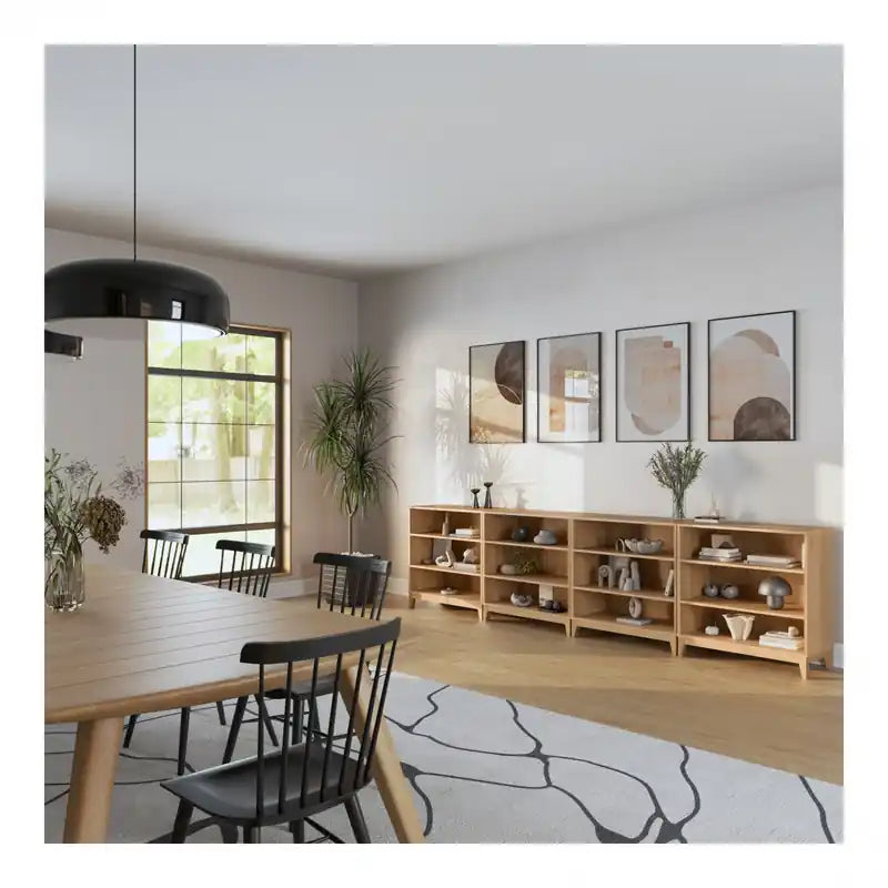 Bibliothèque 2 étagères réglables - Chêne naturel