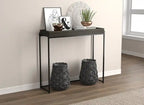 Console moderne de 40 po avec plateau - Gris foncé avec métal noir