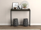 Console moderne de 40 po avec plateau - Gris foncé avec métal noir