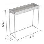 Console moderne de 40 po avec plateau - Gris foncé avec métal noir