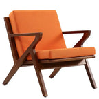 Manhattan Comfort Martelle Twill Weave Accent Chair - Orange & Amber