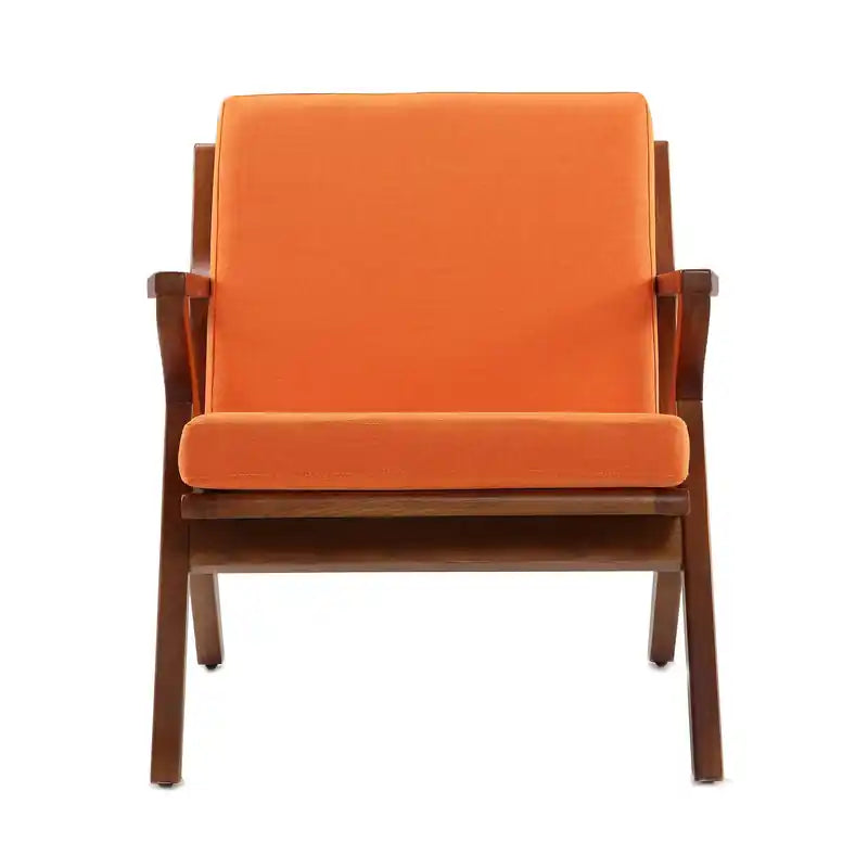 Fauteuil d'appoint en sergé - Orange et Ambre