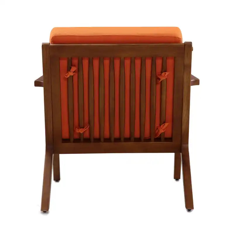 Fauteuil d'appoint en sergé - Orange et Ambre