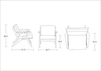 Fauteuil d'appoint en sergé - Orange et Ambre