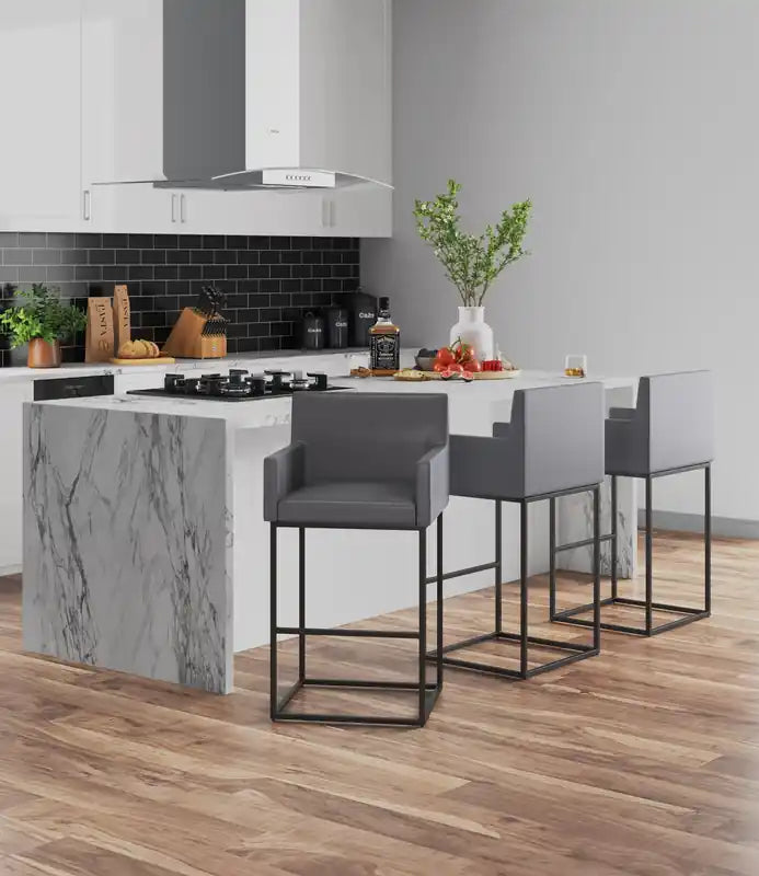 Tabouret de bar 42 Metal - Gris et noir