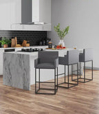 Tabouret de bar 42 Metal - Gris et noir