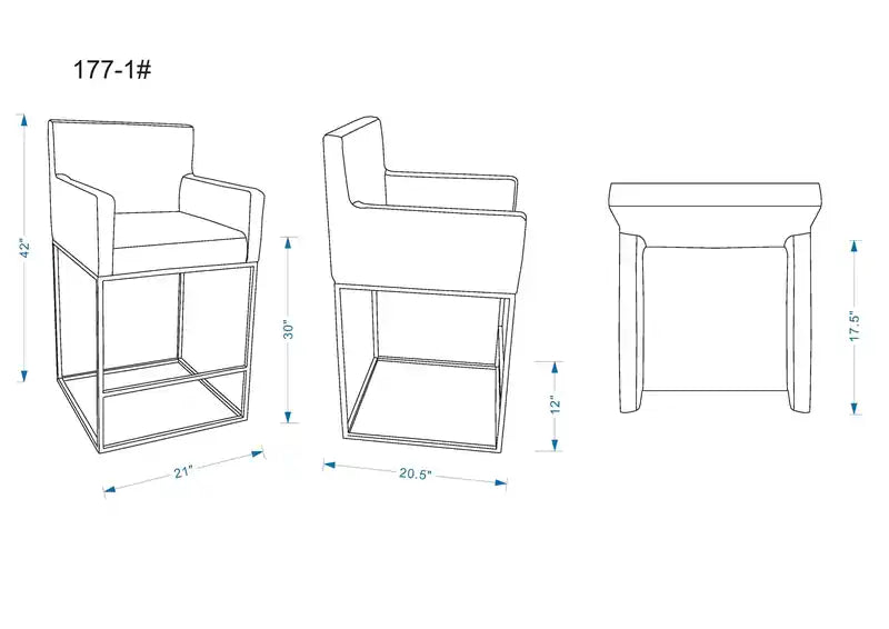 Tabouret de bar 42 Metal - Gris et noir