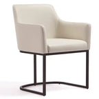 Manhattan Comfort Modern Serena Dining Chair Upholstered Leatherette with Steel Legs