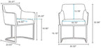 Chaise de salle à manger moderne en similicuir rembourré avec pieds en acier