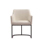 Chaise de salle à manger moderne en similicuir rembourré avec pieds en acier