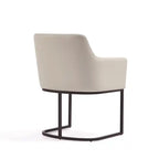 Chaise de salle à manger moderne en similicuir rembourré avec pieds en acier