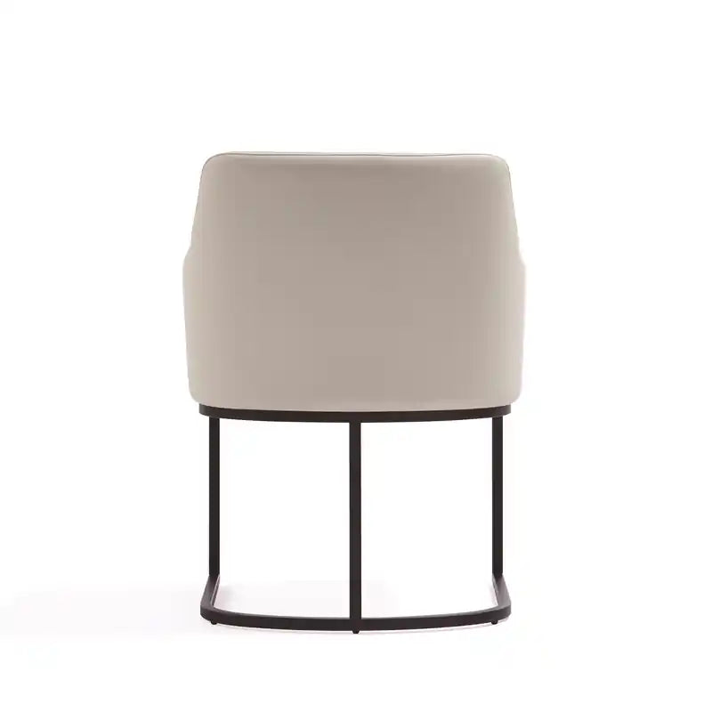 Chaise de salle à manger moderne en similicuir rembourré avec pieds en acier