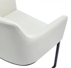 Chaise de salle à manger moderne en similicuir rembourré avec pieds en acier