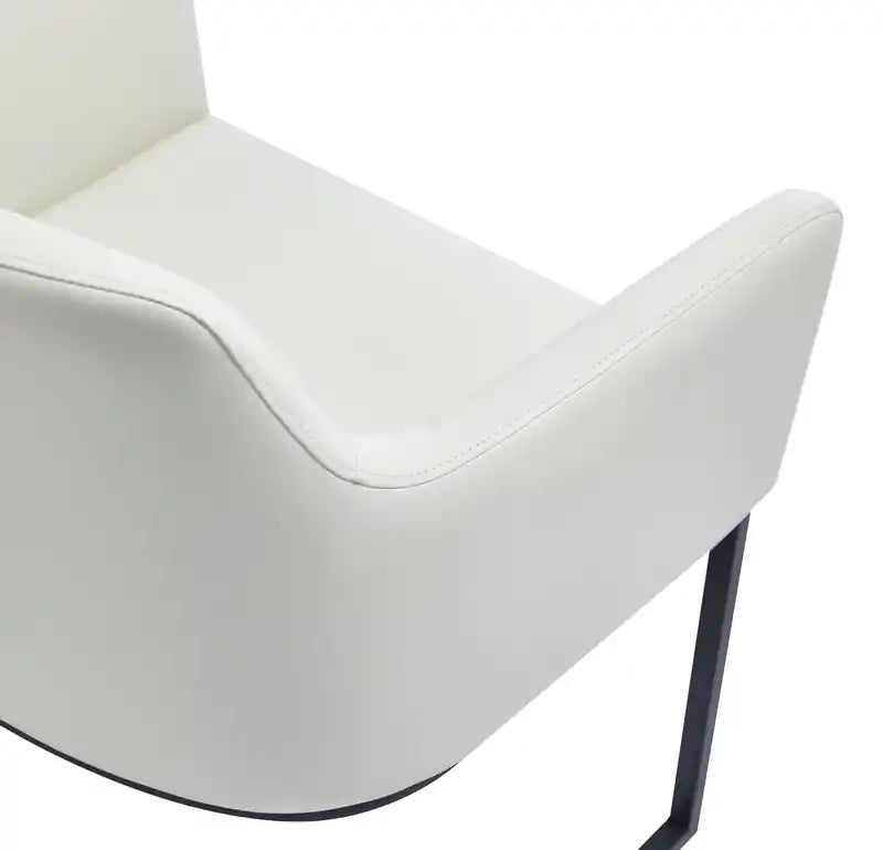 Chaise de salle à manger moderne en similicuir rembourré avec pieds en acier
