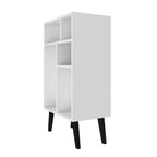 Étagère basse avec 5 tablettes – Blanc et noir