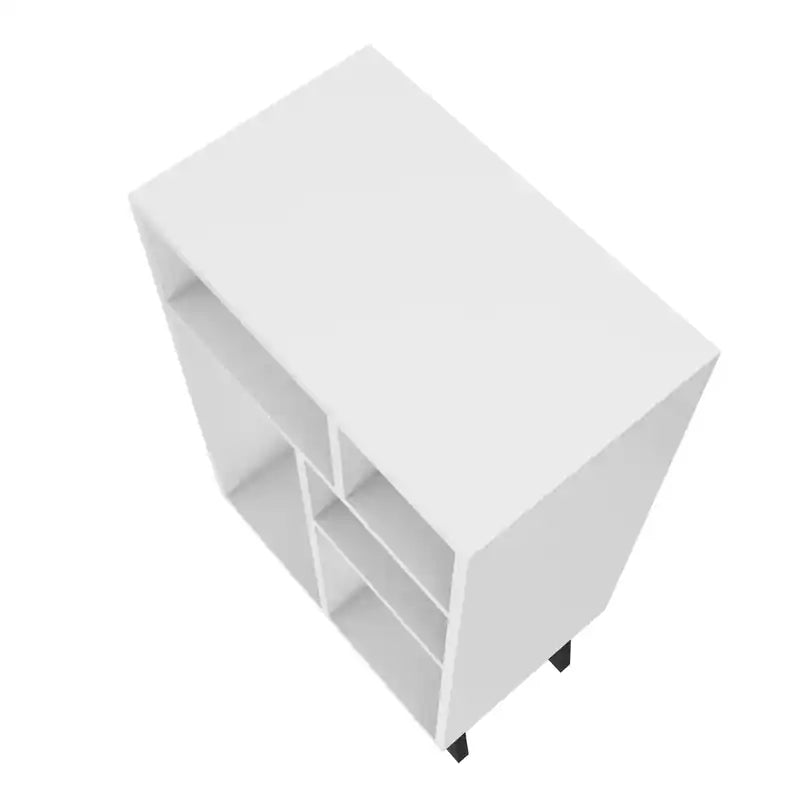 Étagère basse avec 5 tablettes – Blanc et noir