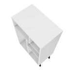 Étagère basse avec 5 tablettes – Blanc et noir