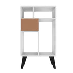 Étagère basse avec 5 tablettes – Blanc et noir