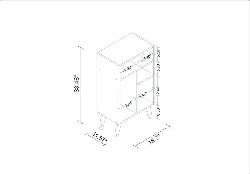 Étagère basse avec 5 tablettes – Blanc et noir