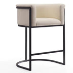 Manhattan Comfort Cosmopolitan 33.8 Metal Counter Height Barstool - Cream & Black